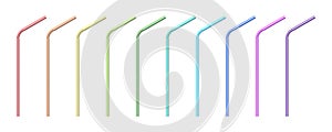 Colorful drinking straw 3D