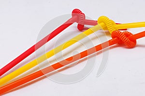 Colorful of drinking straw isolated