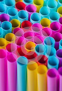 Colorful drinking straws