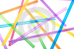 Colorful drinking straws close up background