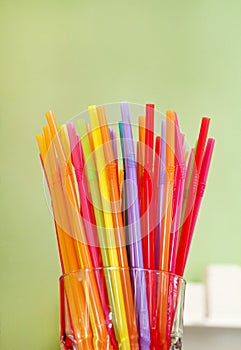 Colorful drinking straws, close up. Color of the drinking straw