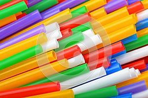 Colorful drinking straws