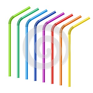 Colorful drinking straws set
