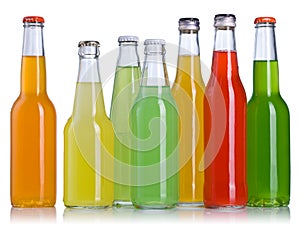 Colorful drinks in bottles