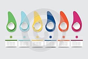 Colorful drops with white circle infographs vector