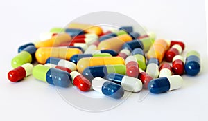 Colorful drugs pills capsules