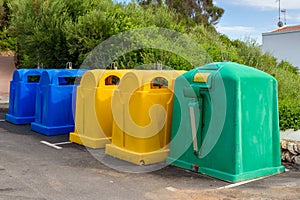 Colorful dustbins for waste segregation