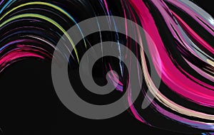 Colorful dynamic abstract twisted shape. 3d render vawe, spiral. Computer generated geometric illustration