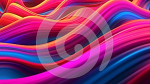 Colorful and dynamic wavy lines creating an abstract background. Generative ai
