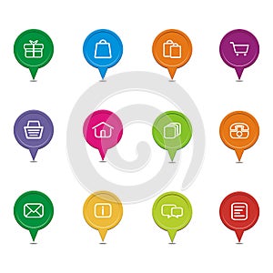 Colorful e-commerce pointer sets