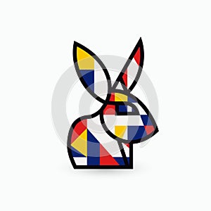 Colorful Easter bunny logo with a modern and distinctive design. Perfect for businesses seeking a memorable and