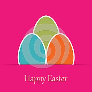 Colorful easter card with tree eggs