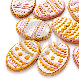 Colorful Easter cookies in the shape of egg