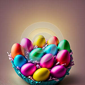 Colorful Easter egg basket