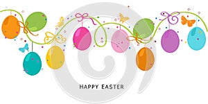 Colorful Easter Egg border design vector