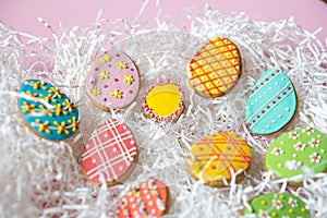 Colorful Easter Egg Cookies background