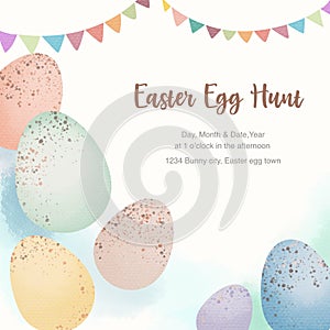 Colorful Easter Egg Hunt invitation card
