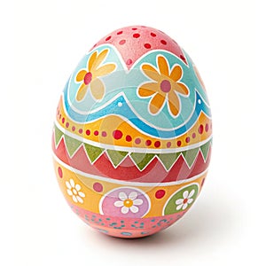 Colorful Easter egg isolated on white background