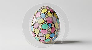 Colorful Easter Egg with Polka Dot Pattern