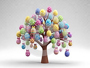 Colorful easter egg tree