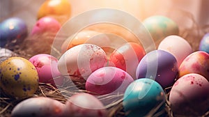 Colorful Easter eggs background