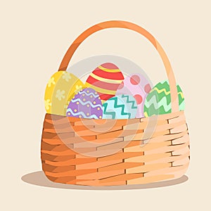 Easter Egg Basket Vector