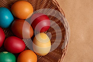 Colorful Easter eggs in basken