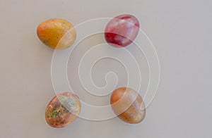 Colorful Easter eggs in bowl