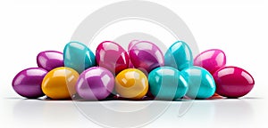 Colorful easter eggs candy isolated on white