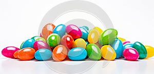 Colorful easter eggs candy isolated on white