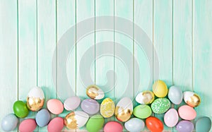 Colorful Easter eggs decoration background
