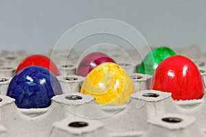 Colorful easter eggs - egg tray