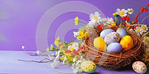 The Colorful Easter Eggs with Festive Display of Springtime Joy and Creativity.
