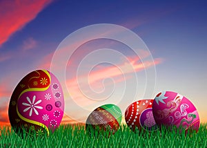 Colorful Easter eggs illustration