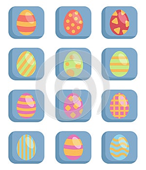 Colorful easter eggs, icon