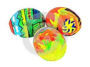 Colorful easter eggs isolate on white