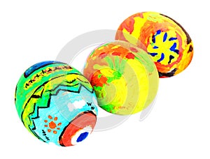 Colorful easter eggs isolate on white