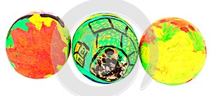 Colorful easter eggs isolate on white