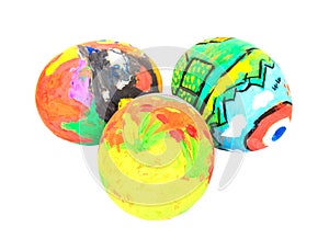 Colorful easter eggs isolate on white