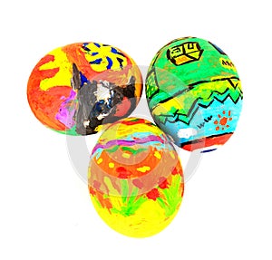 Colorful easter eggs isolate on white