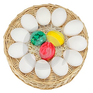Colorful Easter eggs isolated on white background