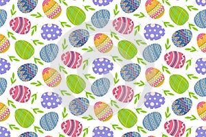 Colorful Easter Eggs Pattern Vector Illustration