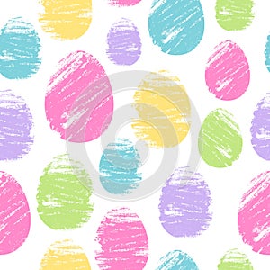 Barvitý velikonoce vejce bezešvý. kartáč tahy vektor ilustrace vzor 