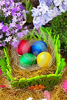 Colorful easter eggs, vertical composition