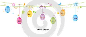 Colorful Easter Egss border design vector