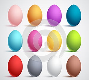 Colorful eggs vector set of elements and decoration for easter