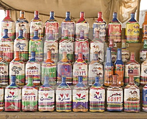 Colorful egyptian Sand Bottles - souvenirs i