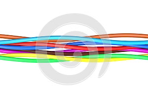Colorful electrical cables or wires