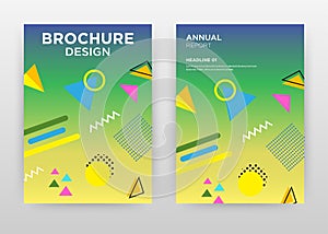 Colorful elements on green, yellow design for annual report, brochure, flyer, poster. Colorful abstract background vector