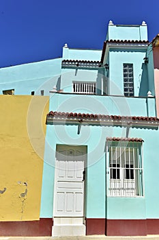 Colorful elements of traditional houses in the colonial town of Trinidad in Cuba.